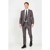ALTINYILDIZ CLASSICS, Erkek Kahverengi Ekstra Slim Fit Dar Kesim Kırlangıç Yaka Tweet Desenli Takım Elbise, Kahverengi, 46-6 Drop