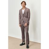 ALTINYILDIZ CLASSICS Erkek Kahverengi-siyah Slim Fit Dar Kesim Mono Yaka Desenli Takım Elbise - Kahve - Siyah - 54 - 6 Drop