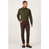 ALTINYILDIZ CLASSICS Erkek Kahverengi Slim Fit Dar Kesim 5 Cepli Desenli Esnek Pantolon