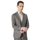 ALTINYILDIZ CLASSICS Erkek Kahverengi Slim Fit Dar Kesim Mono Yaka Desenli Takım Elbise, Kahverengi, 48-6 Drop
