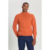 Altınyıldız Classics Erkek Kiremit Pamuklu Standart Fit Normal Kesim Yarım Balıkçı Yaka Triko Kazak - 2XL