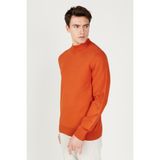 ALTINYILDIZ CLASSICS Erkek Kiremit Standart Fit Normal Kesim Yarım Balıkçı Yaka Triko Kazak - 3XL
