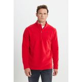 Altınyıldız Classics Erkek Kırmızı Anti-pilling Tüylenme Yapmayan Standart Fit Dik Yaka Soğuk Geçirmez Polar Sweatshirt - 2XL