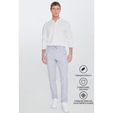 Altınyıldız Classics Erkek Koyu Gri Slim Fit Dar Kesim Beli Bağlamalı Yan Cepli Casual Jogger Pantolon - 46