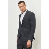 ALTINYILDIZ CLASSICS Erkek Koyu Gri Slim Fit Dar Kesim Mono Yaka Kareli Takım Elbise - 52 - 6 Drop