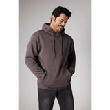 Altınyıldız Classics Erkek Koyu Gri Standart Fit Içi Polarlı 3 Iplik Kapüşonlu Kanguru Cepli Pamuklu Sweatshirt - XL