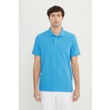 ALTINYILDIZ CLASSICS Erkek Koyu Mavi Pamuklu Slim Fit Dar Kesim Polo Yaka Jakarlı Esnek Tişört