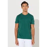Altınyıldız Classics Erkek Koyu Yeşil Slim Fit Dar Kesim %100 Pamuk Bisiklet Yaka Tişört