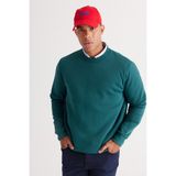 Altınyıldız Classics Erkek Koyu Yeşil Standart Fit Normal Kesim Içi Polarlı 3 Iplik Bisiklet Yaka Pamuklu Sweatshirt - 2XL