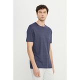 Altınyıldız Classics Erkek Lacivert %100 Keten Slim Fit Dar Kesim Bisiklet Yaka Tişört