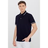 Altınyıldız Classics Erkek Lacivert %100 Pamuk Standart Fit Normal Kesim Polo Yaka Tişört