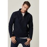 Altınyıldız Classics Erkek Lacivert Anti-pilling Tüylenme Yapmayan Standart Fit Bato Yaka Soğuk Geçirmez Polar Sweatshirt