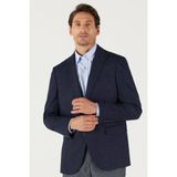 ALTINYILDIZ CLASSICS Erkek Lacivert Comfort Fit Rahat Kesim Kırlangıç Yaka Armürlü Ceket - 50