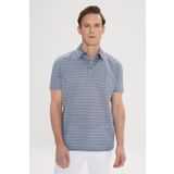 ALTINYILDIZ CLASSICS Erkek Lacivert-Ekru Regular Fit Rahat Kesim%100 Pamuk Çizgili Polo Yaka Tişört, Lacivert-Ekru, 2XL