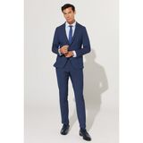 ALTINYILDIZ CLASSICS Erkek Lacivert Ekstra Slim Fit Dar Kesim Mono Yaka Desenli Takım Elbise - 46 - 6 Drop