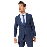 ALTINYILDIZ CLASSICS Erkek Lacivert Ekstra Slim Fit Dar Kesim Mono Yaka Desenli Takım Elbise, Lacivert, 46-6 Drop