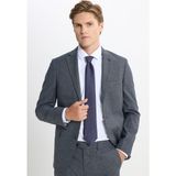 Altınyıldız Classics Erkek Lacivert-Gri Slim Fit Dar Kesim Kazayağı Desenli Takım Elbise - Lacivert - Gri - 6 Drop - 46