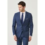 ALTINYILDIZ CLASSICS Erkek Lacivert-Kahverengi Ekstra Slim Fit Dar Kesim Takım Elbise - 6 Drop - 46 - Lacivert - Kahverengi