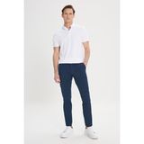 Altınyıldız Classics Erkek Lacivert Kanvas Diz İzi Yapmayan Slim Fit Dar Kesim Yan Cep Esnek Chino Pantolon - 52