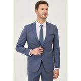 ALTINYILDIZ CLASSICS Erkek Lacivert-Mavi Slim Fit Dar Kesim Desenli Takım Elbise - 46 - 6 Drop - Lacivert - Mavi