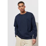 Altınyıldız Classics Erkek Lacivert Oversize Bol Kesim Bisiklet Yaka Düz Sweatshirt