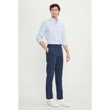 Altınyıldız Classics Erkek Lacivert Pamuklu Comfort Fit Yan Cepli Armürlü Casual Esnek Pantolon - 56