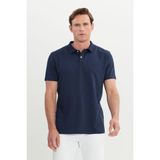 Altınyıldız Classics Erkek Lacivert Pamuklu Slim Fit Dar Kesim Polo Yaka Tişört - XS