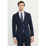 Altınyıldız Classics Erkek Lacivert Pamuklu Slim Fit Mono Yaka Torba Cepli Esnek Takım Elbise - 6 Drop - 56