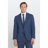 ALTINYILDIZ CLASSICS Erkek Lacivert Regular Fit Rahat Kesim Mono Yaka Desenli Takım Elbise,52-4 Drop