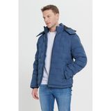 Altınyıldız Classics Erkek Lacivert Rüzgar Geçirmez Termometreli Sıcak Tutan Standart Fit Kapüşonlu Desenli Mont - 2XL