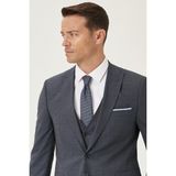 ALTINYILDIZ CLASSICS Erkek Lacivert-siyah Slim Fit Dar Kesim Su Geçirmez Yelekli Nano Takım Elbise - 46 - 6 Drop