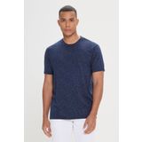 ALTINYILDIZ CLASSICS Erkek Lacivert Slim Fit Dar Kesim Bisiklet Yaka Pamuklu Kısa Kollu Tişört