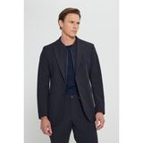 Altınyıldız Classics Erkek Lacivert Slim Fit Dar Kesim Çıkma Mono Yaka Tek Fleto Cepli Esnek Takım Elbise - 6 Drop - 52