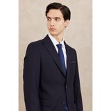 ALTINYILDIZ CLASSICS Erkek Lacivert Slim Fit Dar Kesim Kırlangıç Yaka Armürlü Takım Elbise - 48 - 6 Drop