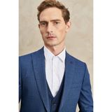 ALTINYILDIZ CLASSICS Erkek Lacivert Slim Fit Dar Kesim Kırlangıç Yaka Armürlü Yelekli Klasik Takım Elbise - 46 - 6 Drop