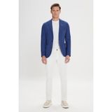 ALTINYILDIZ CLASSICS Erkek Lacivert Slim Fit Dar Kesim Kırlangıç Yaka Desenli Blazer Ceket - 46-6N