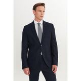 Altınyıldız Classics Erkek Lacivert Slim Fit Dar Kesim Mono Yaka Armürlü Esnek Takım Elbise - 8 Drop - 54