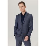 ALTINYILDIZ CLASSICS Erkek Lacivert Slim Fit Dar Kesim Mono Yaka Armürlü Takım Elbise - 6 Drop - 44