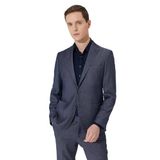 ALTINYILDIZ CLASSICS Erkek Lacivert Slim Fit Dar Kesim Mono Yaka Armürlü Takım Elbise, Lacivert, 44-6 Drop