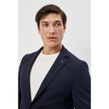 ALTINYILDIZ CLASSICS Erkek Lacivert Slim Fit Dar Kesim Mono Yaka Desenli Takım Elbise - 56 - 6 Drop