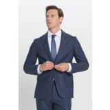 ALTINYILDIZ CLASSICS-Erkek Lacivert Slim Fit Dar Kesim Mono Yaka Desenli Yünlü Takım Elbise (Lacivert / 48-6 Drop)