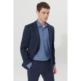 ALTINYILDIZ CLASSICS Erkek Lacivert Slim Fit Dar Kesim Mono Yaka Lacivert Takım Elbise - 46 - 6 Drop