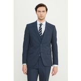 ALTINYILDIZ CLASSICS Erkek Lacivert Slim Fit Dar Kesim Mono Yaka Yelekli Takım Elbise