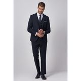 ALTINYILDIZ CLASSICS Erkek Lacivert Slim Fit Dar Kesim Mono Yaka Yelekli Yünlü Su ve Leke Tutmayan Nano Takım Elbise - 56 - 6 Drop