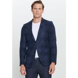 ALTINYILDIZ CLASSICS Erkek Lacivert Slim Fit Dar Kesim Mono Yaka Yünlü Blazer Ceket - 54 / 6