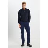 ALTINYILDIZ CLASSICS Erkek Lacivert Slim Fit Dar Kesim Pamuklu Esnek Armürlü Yan Cep Pantolon