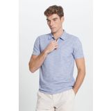 ALTINYILDIZ CLASSICS Erkek Lacivert Slim Fit Dar Kesim Polo Yaka Çizgili Tişört