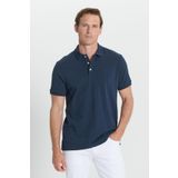 ALTINYILDIZ CLASSICS Erkek Lacivert Slim Fit Dar Kesim Polo Yaka%100 Pamuk Kısa Kollu Tişört, Lacivert, S
