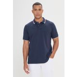 ALTINYILDIZ CLASSICS Erkek Lacivert Slim Fit Dar Kesim Polo Yaka%100 Pamuk Tişört