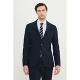 Altınyıldız Classics Erkek Lacivert Slim Fit Mono Yaka Gofre Desenli Torba Cepli Takım Elbise - 6 Drop - 50